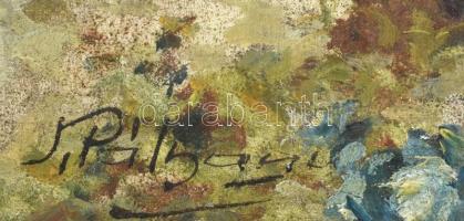 Pálnagy Zsigmond (1896-1959): Menyecskék a kertben. Olaj, vászon. Jelzett. Dekoratív, sérült keretbe...