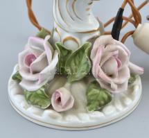Herendi virág mintás porcelán lámpa. Kézzel festett, jelzett, hibátlan m: 20 cm