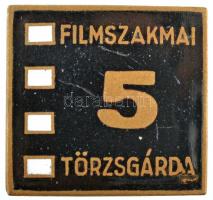 ~1970-1980. "Filmszakmai Törzsgárda - 5" zománcozott bronz jelvény (19x20mm) T:1-