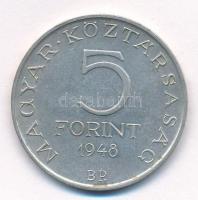 1948. 5Ft Ag "Petőfi" T:1- patina Adamo EM1