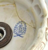 Herendi Rotschild mintás porcelán lámpa test. Kézzel festett, jelzett, alja ragasztott, javított. 27...