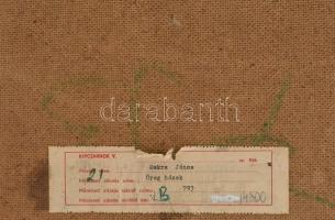 Makra János (1920-1991): Öreg házak. Olaj, farost, jelzett. Hátoldalon autográf felirattal és Képcsa...