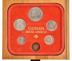 Kanada 1980. 1c-1$ (6xklf) forgalmi sor eredeti dísztokban és sérült papírtokban T:1 Canada 1980. 1 Cent - 1 Dollar (6xdiff) coin set in original case and damaged paper case C:UNC