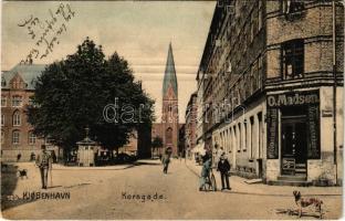 1908 Copenhagen, Kobenhavn; Korsgade / street view, shop of O. Madsen