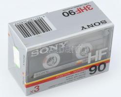 3 db SONY HF 90 perces magnókazetta, bontatlan csomagolásban
