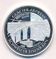 Svájc DN "1 Ezüst Uncia / Glacier Express - Rhätische Bahn 150 éves - Svájci Vasút" Ag emlékérem (0.999/31,23g) T:1- (PP) Switzerland ND 21 Silver Ounce / Glacier Express - Rhätische Bahn 150 Years - Swiss Railway" Ag commemorative medallion (0.999/31,23g) C:AU (PP)