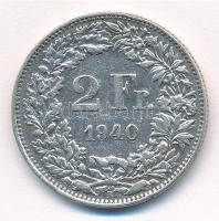 Svájc 1940B 2Fr Ag T:2,2- patina Switzerland 1940B 2 Francs Ag C:XF,VF patina Krause KM#21