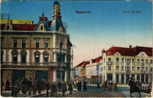 1917 Kaposvár, Kossuth tér, Erzsébet szálloda. Szabó Lipót kiadása (Rb)