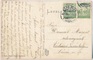 1917 Kaposvár, János utca, Gazdasági és Ipari Takarékpénztár, Varga, Ungár Béla és Ede üzlete, tejcs...