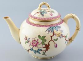 Royal Worcester England antik angol teáskanna, kézzel festett porcelán, jelzett, minimális lepattanások, kopások, mázrepedések, jelzett, Anglia 1892, m:13cm, d:19cm