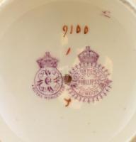 Royal Worcester England antik angol teáskanna, kézzel festett porcelán, jelzett, minimális lepattaná...