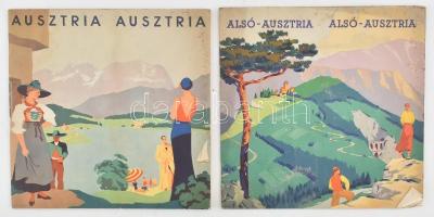 Ausztria-Alsó Ausztria 2 db képes turisztikai kiadvány melléklet térképpel kissé foltos borítóval