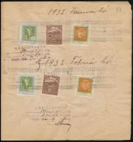 1929 Forgalmi adó könyvecske sok adó illeték bélyeggel