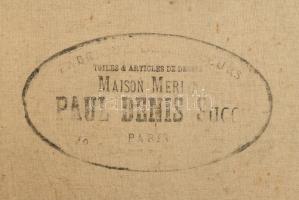 Szikszay Ferenc (1871-1908): Pünkösdi rózsák, 1901. Olaj, vászon, hátoldalán autográf felirattal. 55...