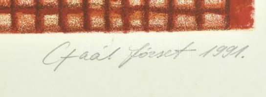 Gaál József (1960-): Tehetetlenek, 1991. Litográfia, papír. Jelzett, számozott: 24/30. Lap bal alsó ...