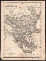 cca 1830-1840 Európai Török Birodalom és Görög Királyság térképe, mellyet az alsóbb Oskolabeli Ifjak számára metszett és kiadott Karacs Ferenc, rézmeszet, körbevágott, szakadt, foltos, körbevágott, 28x20 cm