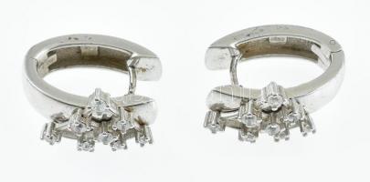 Ezüst (Ag) fülbevalópár, cirkóniával ékítve, jelzett, br:9,25g, 2cm