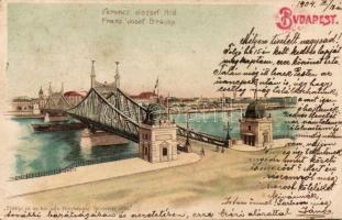 Budapest I. Ferencz Jozsef-híd litho (Ek, fl)