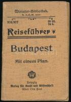 Reiseführer Budapest - Miniatür Bibliothek egy térképpel. Leipzig, cca 1900. Kiadói papírkötésben. 11 cm