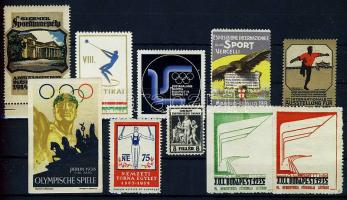 1914-1966  10 db Sport levélzáró, közte ritkák!