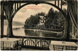 1908 Krumpendorf am Wörthersee (Kärnten), Blick vom Restaurant Krumpendorf / view from the restaurant (EB)