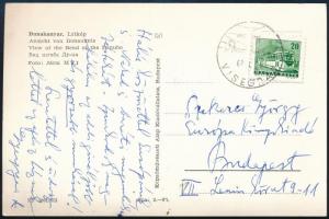 1968 Visegrád, Gyergyai Albert (1893-1981) író, irodalomtörténész saját kézzel írt képeslapja Szekeres György (1914-1973) újságíró, műfordító, az Európa Kiadó főszerkesztője részére, aláírásával.