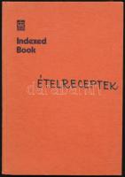 cca 1990-2000 Ételreceptek, kézzel írt vagy beragasztott ételreceptekkel.