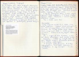 cca 1990-2000 Ételreceptek, kézzel írt vagy beragasztott ételreceptekkel