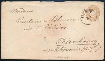 ~1863 15kr díjjegyes boríték "OFEN" - Oedenburg