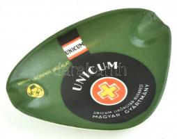 Retro Unicumos műanyag hamutál. 11 cm