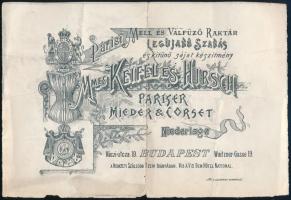 1902 Keifel és Hirsch díszes grafikus divatáru számla