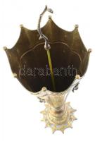 Réz esernyőtartó, oroszlánfejes díszítéssel, kopott, m:61cm