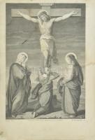 Krisztus a kereszten Brennhauser acélmetszet, kis beszakadással 18x25 cm