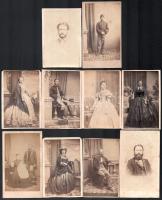 cca. 1870 ismeretlen portrék (10db), keményhátú fotó, Alkér Ede budavári műterméből, cca.9,5x6,5 cm