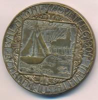 Homonnay Jenő (1883-?) 1904. "Balatoni Szövetség 1904 - Az érdem jutalmául" ezüstözött Br ...