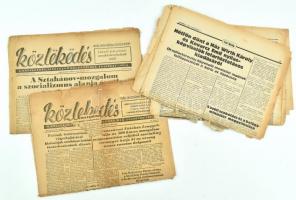 1940-1956 Vegyes újság tétel háborús és forradalmi hírekkel, rossz állapotban