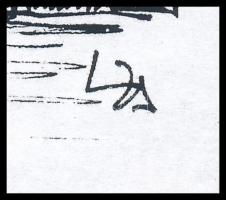 Ligeti Zsuzsa: Kristalsund. Tus, papír, jelzett 15x11 cm