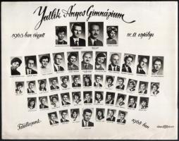 1963 Jedlik Ányos Gimnázium tablófotó, felületén törésnyomokkal, 24×30 cm
