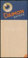 Daimon Baterie számolócédula, lapszéli apró szakadásokkal