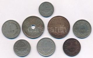 Vegyes: Románia & Bulgária 1867-1924. 8db-os érmetétel (6xklf) T:2-3 Mixed: Romania & Bulgaria 1867-1924. 8pcs coin lot (6xdiff) C:XF-F