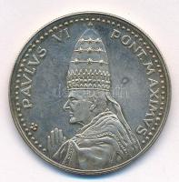 Vatikán ~1970. VI. Pál pápa kétoldalas, ezüstözött fém emlékérem (35mm) T:1- Vatican ~1970. Pope Paul VI two-sided, silver plated metal medal (35mm) C:AU