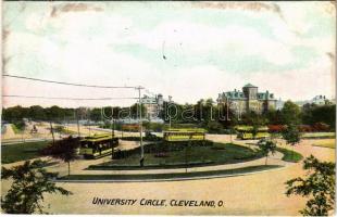1909 Cleveland (Ohio), University Circle, trams (worn corners)
