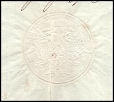 1835 biebersheimi Zanbelli József huszár őrnagyi kinevezése szárazpecséttel