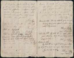 1846 Gyula, a kórház javára a lakatos céh által befizetett összegeket igazoló könyvecske 8 beírt old...