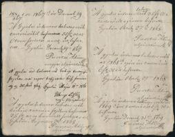 1846 Gyula, a kórház javára a lakatos céh által befizetett összegeket igazoló könyvecske 8 beírt old...