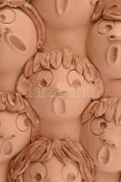 Antalfiné Szente Katalin: Kórus. Festett kerámia, jelzett, hibátlan , 47x24cm