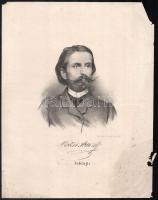 Vértesi Arnold (1834-1911): író kőnyomatos portréja. 1865. Lapméret 25x33 cm