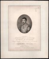 Habsburg-Estei Ferdinánd Károly József főherceg (1781-1850), osztrák tábornagy, Mária Terézia császárné unokája, a napóleoni háborúk idején császári főhadparancsnok, 1816-32-ig a magyarországi hadak főparancsnoka, könyomatos portré, paszpartuban 25x19 cm