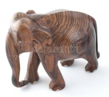 Elefánt, egzótafa, jelzés nélkül, kopott, m:18cm, h:21 cm