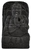 Ganesh, vagy Ganésa, faragott lávakő, kopott, m:13cm